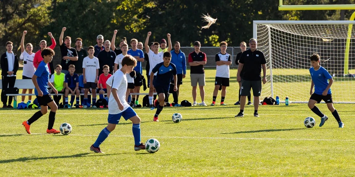 Fußball günstig kaufen für den Wettkampf: MANTOM Bälle in Aktion auf dem Spielfeld