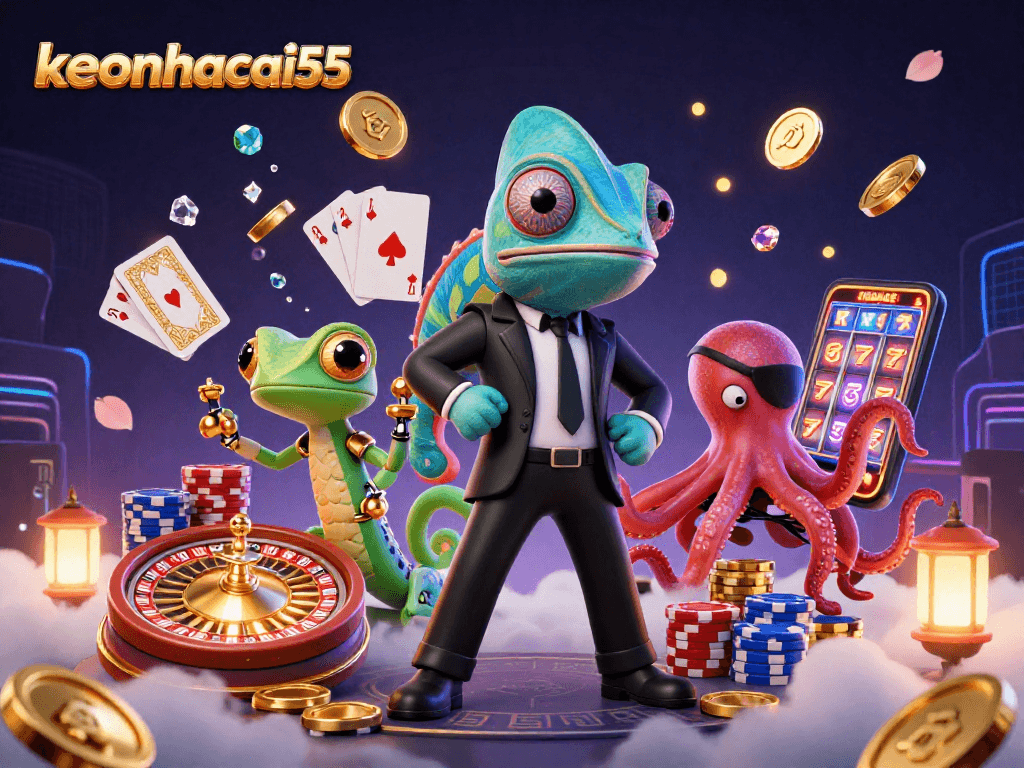 Experience exciting gaming moments with keonhacai55 in this vibrant casino scene.