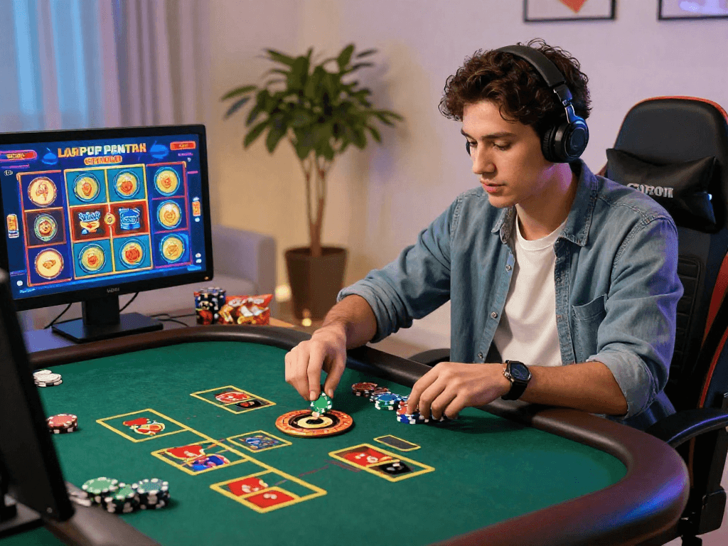 Exciting online gaming at trang chủ vin88 with engaging graphics and live dealer experience showcasing home gaming setup.