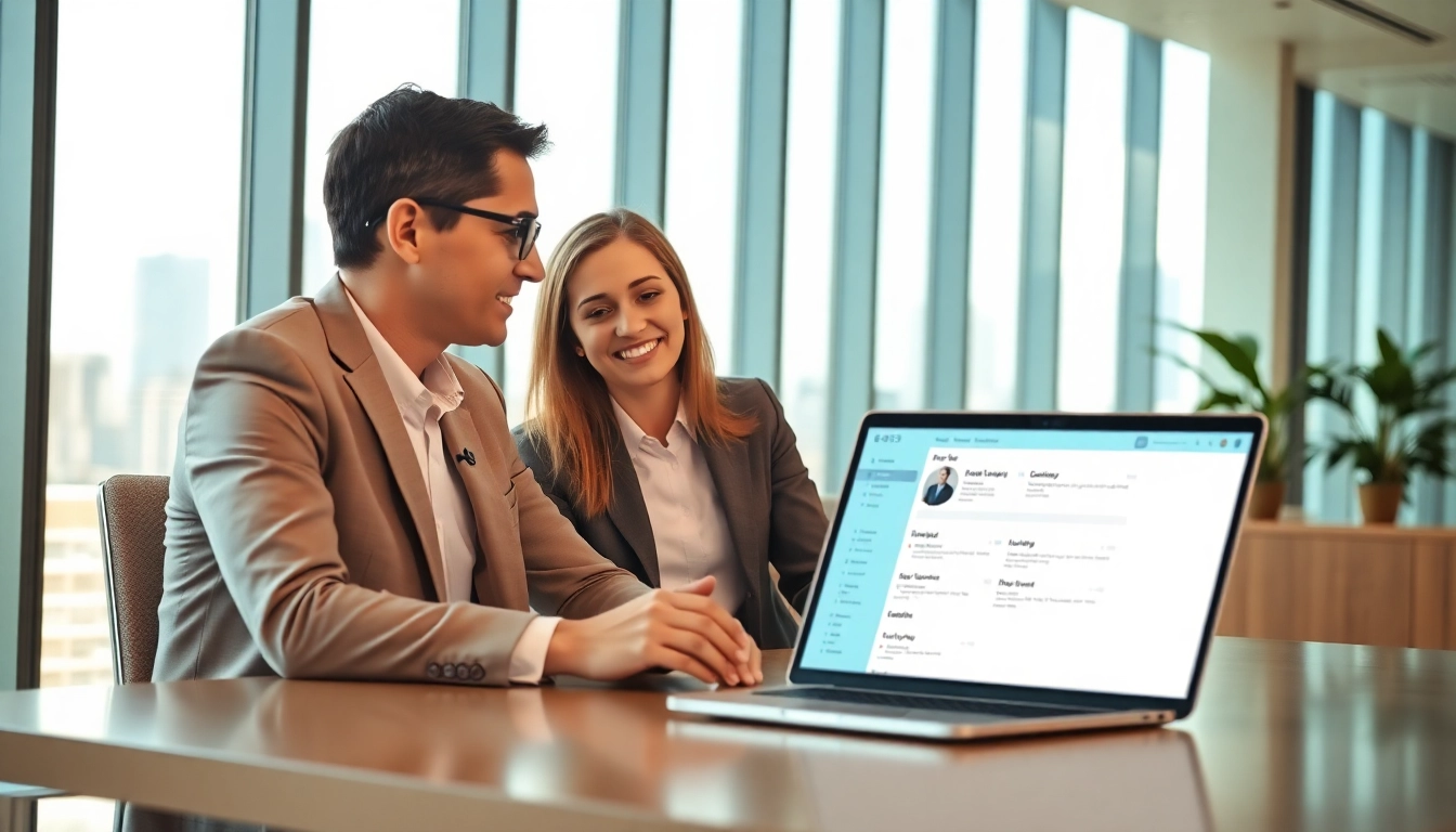Headhunter IT berät Kandidaten in einem modernen Büro über Karrierechancen.