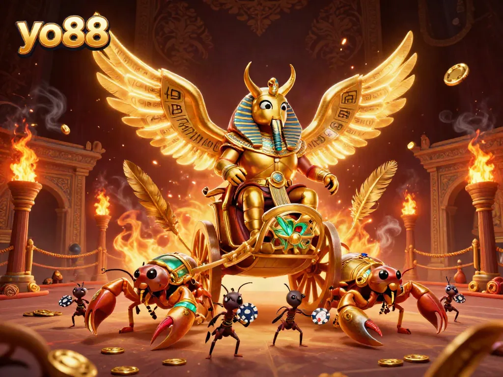Experience the excitement of yo88 with thrilling characters, casino elements, and rich detail in a vibrant scene.