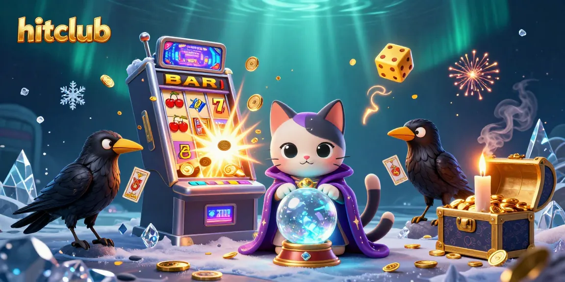 Win big with hitclub in a vibrant casino scene featuring magical elements and thrilling games.