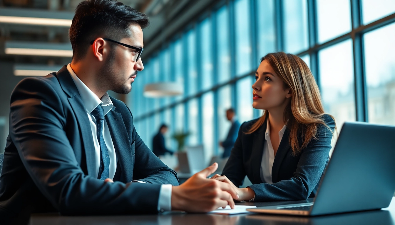 Headhunter Ingenieure konsultieren in professionellem Ambiente.