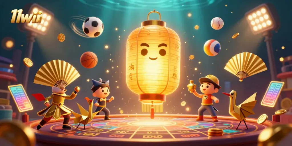 Experience the thrill of gaming with 11win's vibrant casino scene, showcasing unique characters and exciting sports.