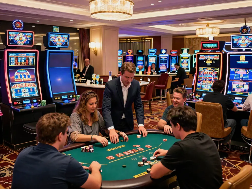 Exciting fc88 online casino scene with players enjoying gaming activities