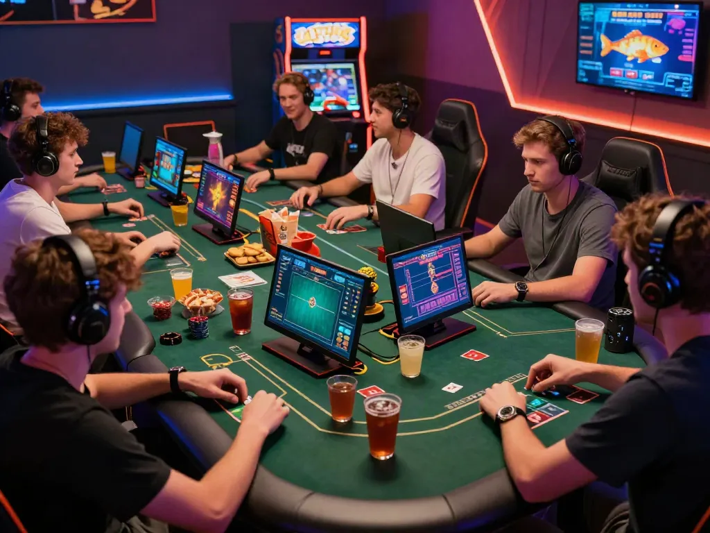 Players enjoying competitive online games at https://nbet.group/ with engaging visuals and a lively atmosphere.