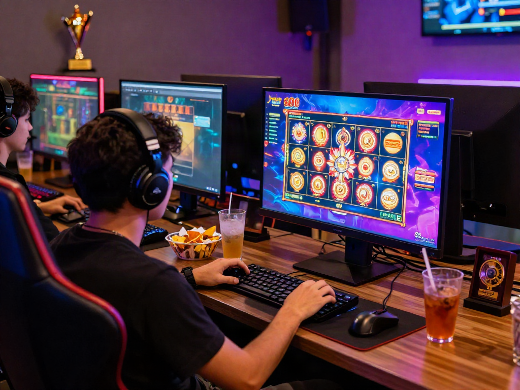 Exciting gameplay of slot88 resmi at home gaming setup with vibrant graphics.