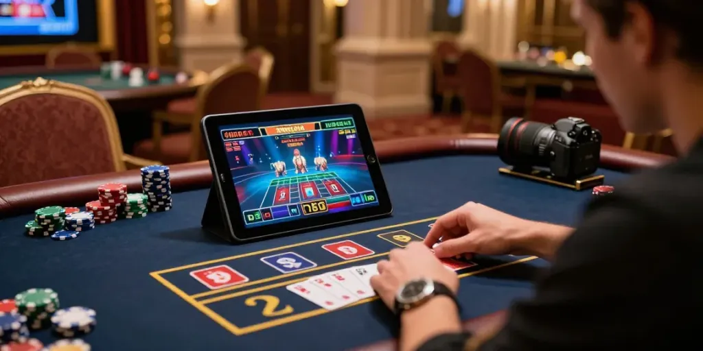 Engaging in online gaming at https://sky88tg.com/ with live dealer and luxurious setup
