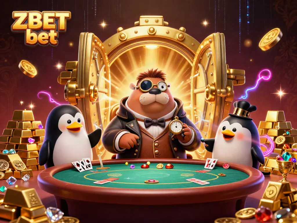 Experience ZBET bet with a vibrant underwater poker scene featuring unique characters and gaming elements.