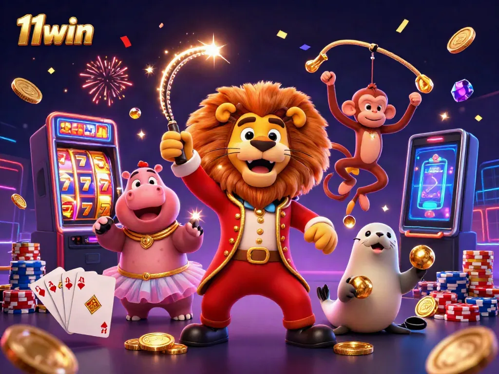 Experience the exciting world of 11win with vibrant characters and thrilling slot gaming elements.